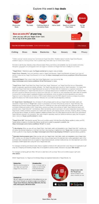 Target- email footer example